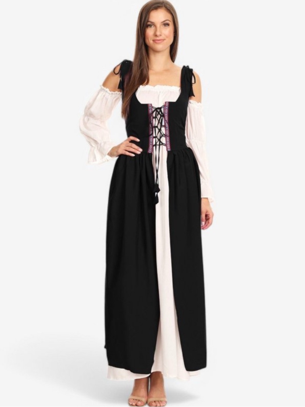Anna-Kaci Women's Renaissance Lace-Up
Overdress with Shoulder Tie Straps